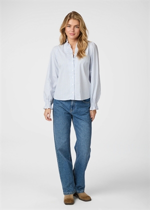 Brielle stripe skjorte White/Blue Neo Noir 